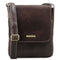 John - Leather crossbody bag for men with front zip
